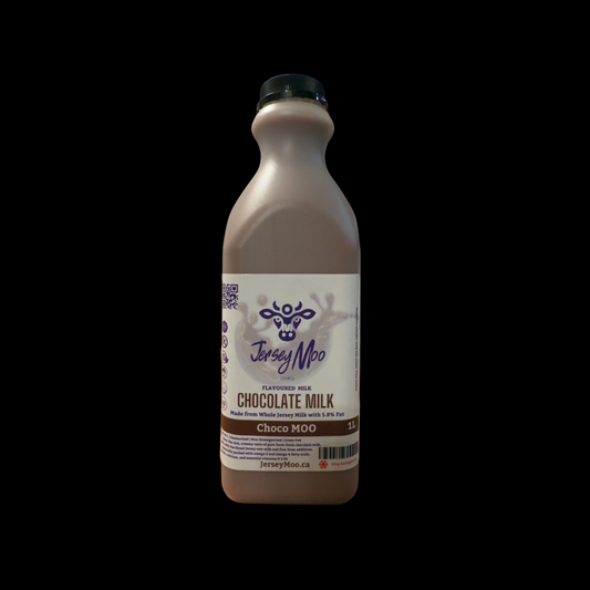 JerseyMoo ChocoMoo Grass-Fed Non-Homogenized Fresh Whole Jersey Cow’s Flavored Milk – Chocolate – 1 Liters (A2 Milk)