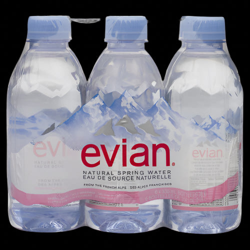 Evian Natural Spring Water – 6 x 330ml Bottles