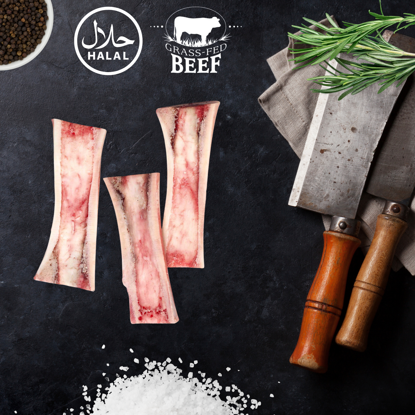 100% Grass Fed Beef Marrow Bones Canoe 1lbs