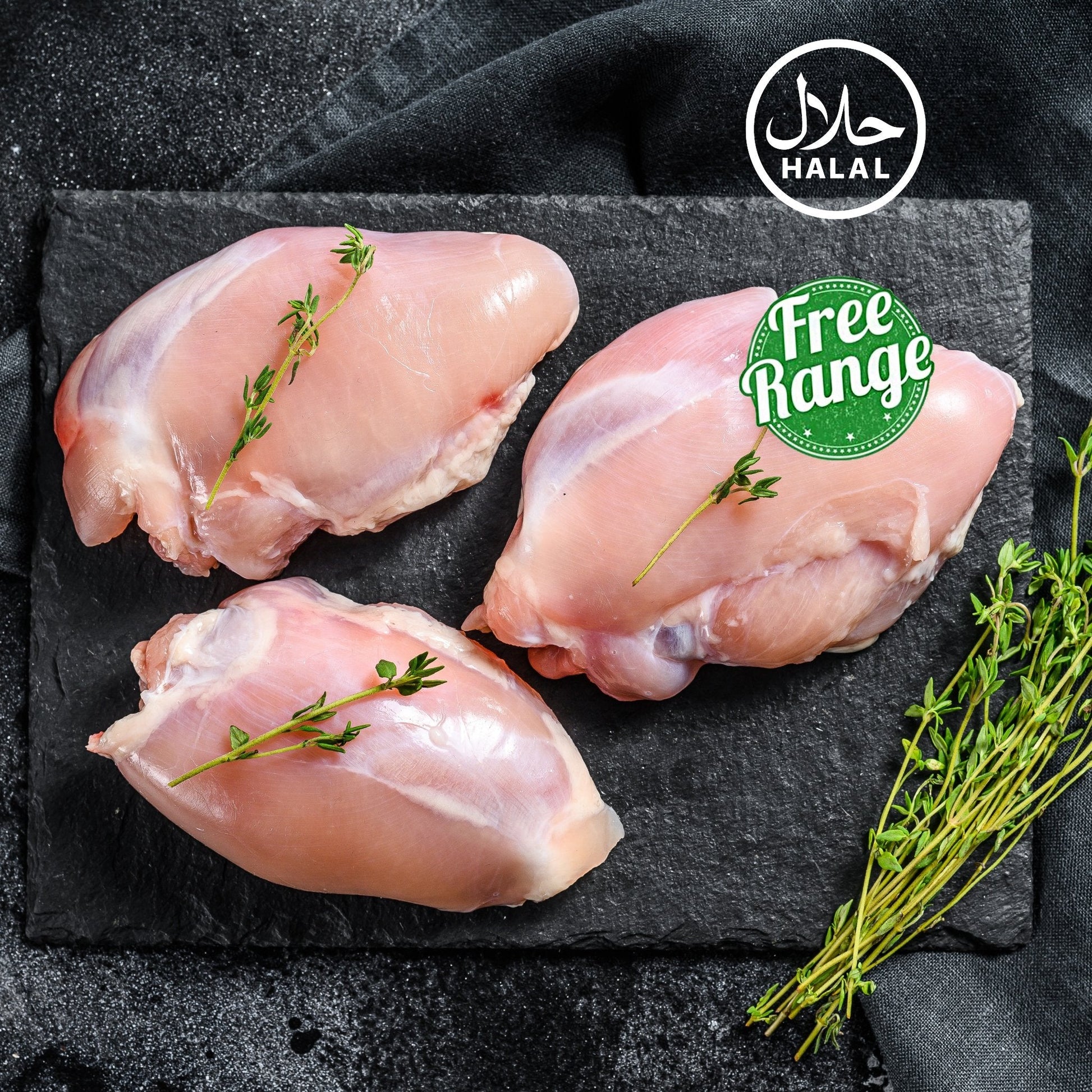 Free Range Chicken Thigh Boneless Skinless 1lb / 3-4 Thighs per pack - 4Grocery