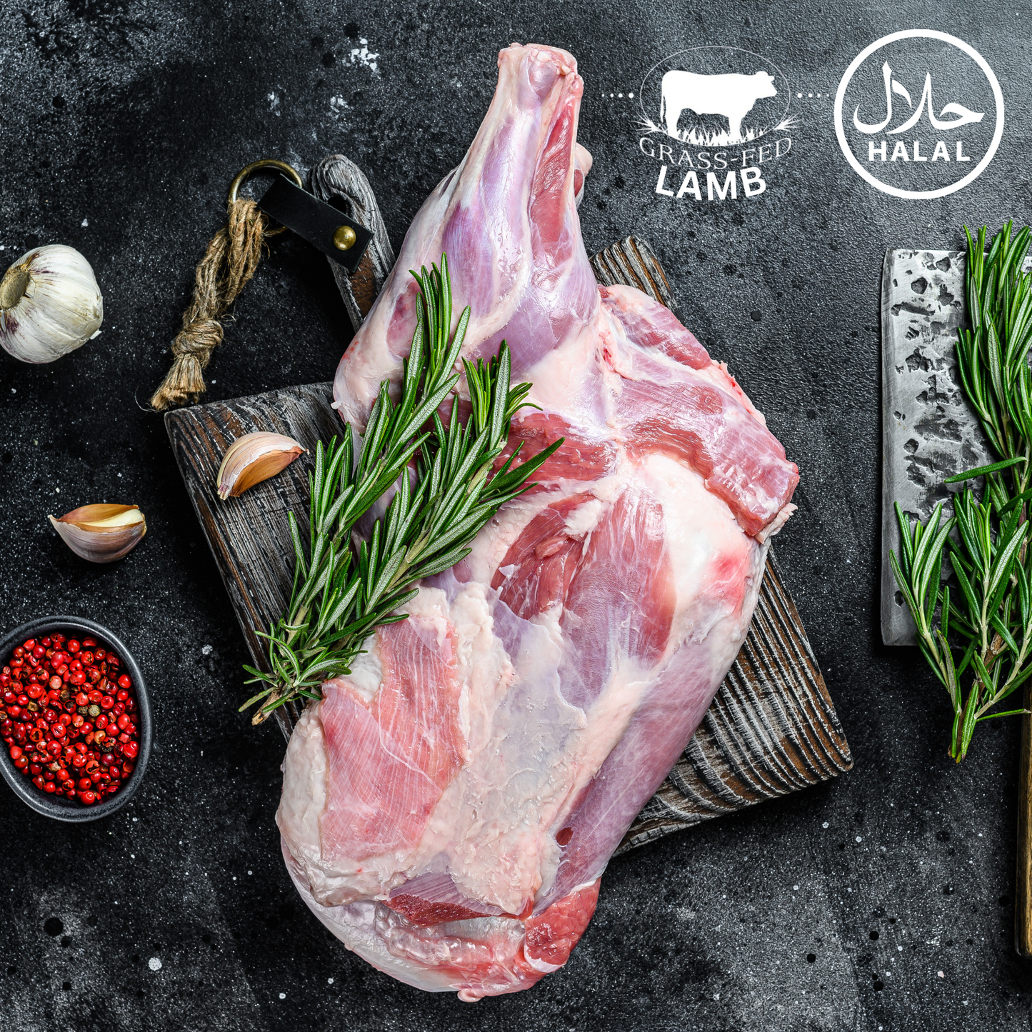 100% Grass-Fed Whole Lamb Shoulder (6–10 lbs)