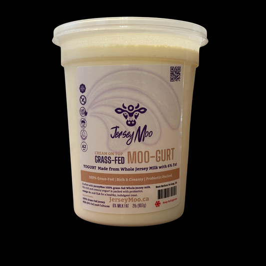 JerseyMoo Cream on Top Grass-Fed Moo-Gurt – Whole Jersey Milk Yogurt 2lb 907g