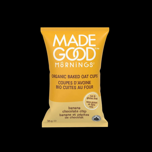 MadeGood – Organic Baked Oat Cups, Banana Chocolate, 35 g