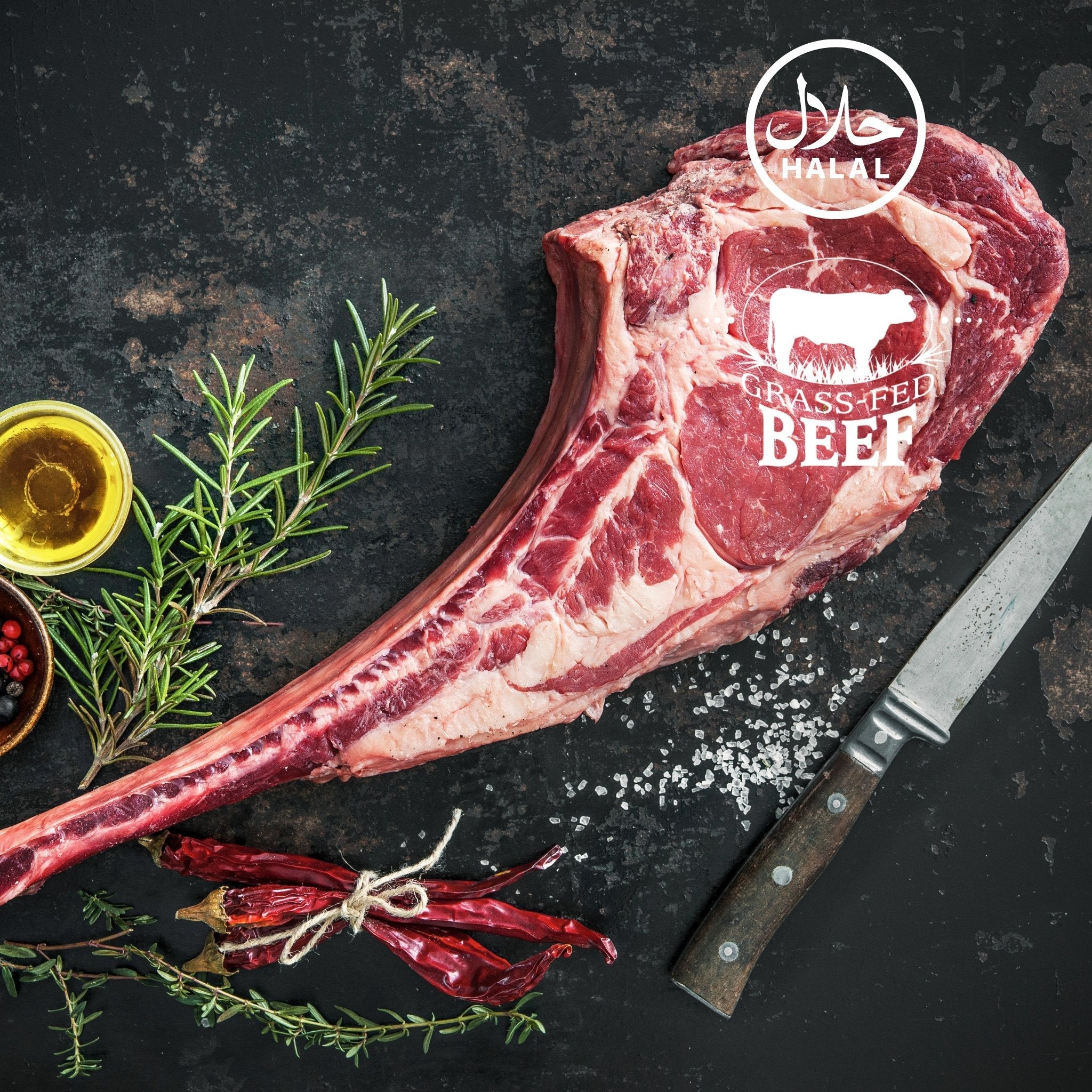 100% Grass Fed Beef Tomahawk Steak (36-45 Oz) – 4PrimeCut